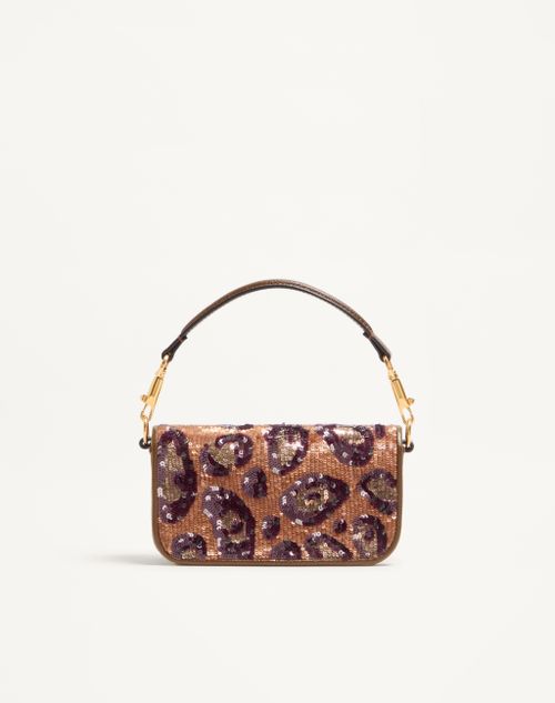 Valentino Garavani - Valentino Garavani Locò Small Embroidered Animalier Shoulder Bag - Brown/multicolour - Woman - Shoulder Bags